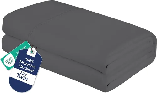 Miniatura 50 de Royale Linens Sábana Plana King – Sábanas Planas de Microfibra Cepillada Ultra Suave 1800 Solamente – Sin Arrugas y Resistente a las Manchas – Gris