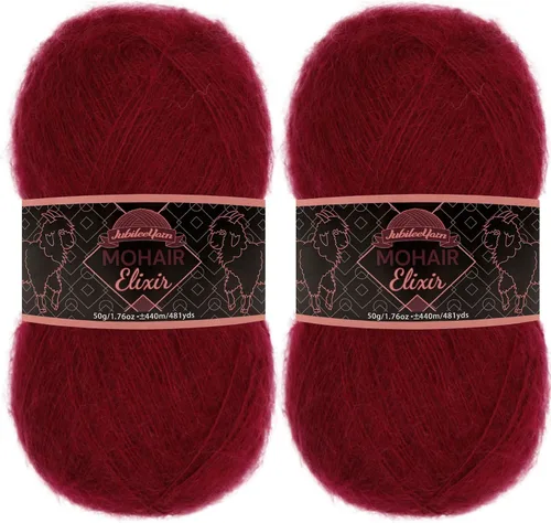 Miniatura 92 de JubileeYarn Mohair Elixir Yarn - 50g/Skein Baby Wool Blend - Cosmopolitan - 1 Skein