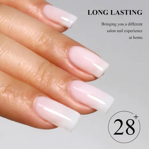 Miniatura 4 de Esmalte de uñas de gel blanco lechoso, esmalte de uñas de gel nude transparente blanco para uñas, esmalte de gel blanco translúcido UV/LED que se