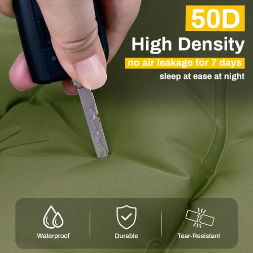 Miniatura 4 de Almohadilla de dormir para camping, extra gruesa de 6 pulgadas, inflable, con almohada, bomba de pie incorporada, almohadilla para dormir para Verde