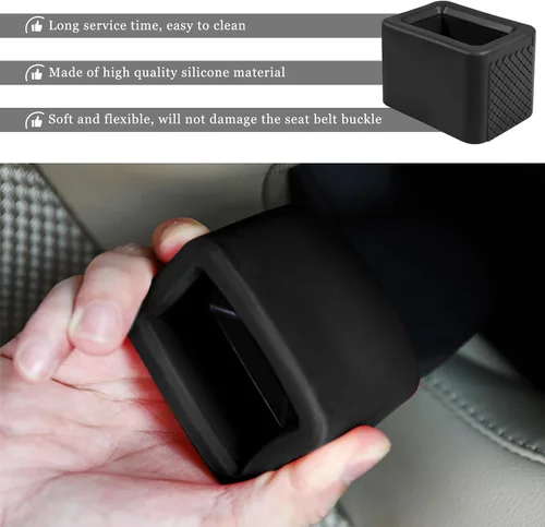 Miniatura 3 de 2 soportes de hebilla para cinturón de seguridad, hebilla de silicona para cinturón de seguridad para hacer soporte de receptáculo para fácil