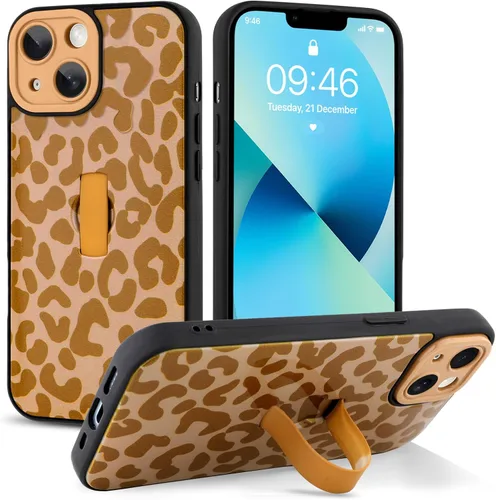 Miniatura 53 de Funda compatible con iPhone 17 Pro Max con correa de mano para los dedos, funda de teléfono con estampado de leopardo y guepardo para mujeres