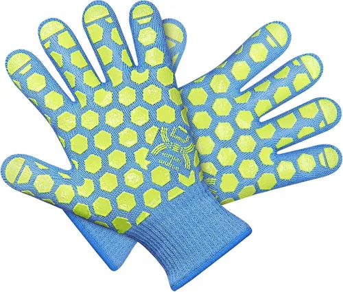Miniatura 11 de J H Guante de horno resistente al calor: guantes de barbacoa y horno certificados EN407 a 932 °F para parrilla, hornear, cocina, campamento, Cáscara
