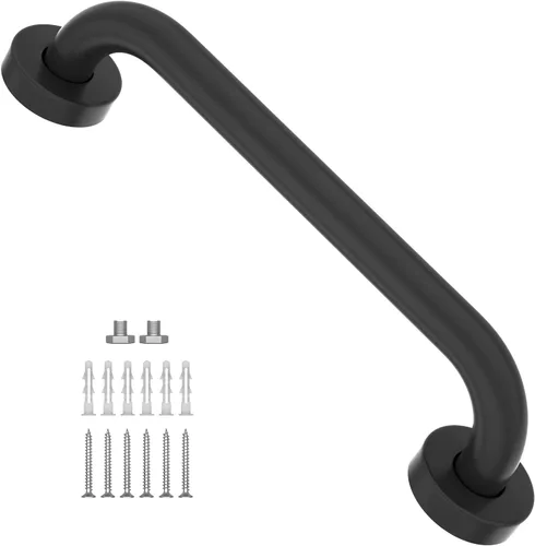 Miniatura 8 de Barra de agarre de ducha de níquel cepillado satinado de 12 pulgadas, 1 pulgada de diámetro, mango de barra de agarre de baño de acero inoxidable