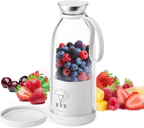 Miniatura 10 de Licuadora Portátil, Batidora Personal para Smoothies con 6 Cuchillas, Vaso Exprimidor Mini Recargable, 17 oz con Tapa de Viaje para Exteriores, Negro