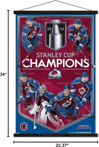 Miniatura 7 de Trends International NHL Colorado Avalanche - Póster conmemorativo de la Copa Stanley Champions 2022, 22.375 x 34 pulgadas, paquete de impresión