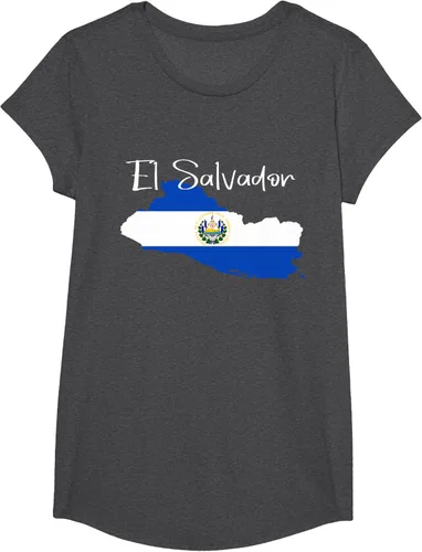 Miniatura 46 de Camiseta con la bandera de El Salvador, mapa de El Salvador, camiseta de Salvador para mujer