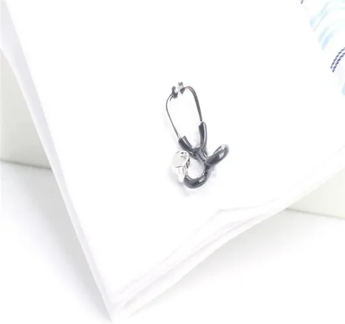 Miniatura 4 de Gemelos para hombres, juego de tachuelas de esmoquin y gemelos, gemelos a rayas azules, caja de lujo, ideas de regalo para hombres, regalo de amor
