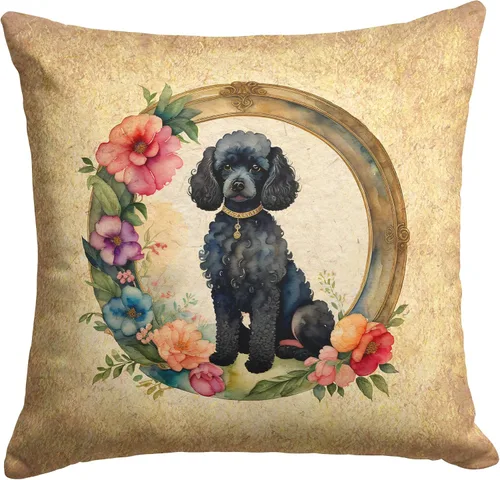 Miniatura 93 de Caroline's Treasures DAC2072PW1414 Affenpinscher and Flowers - Almohada decorativa de tela, lavable a máquina, para interiores y exteriores