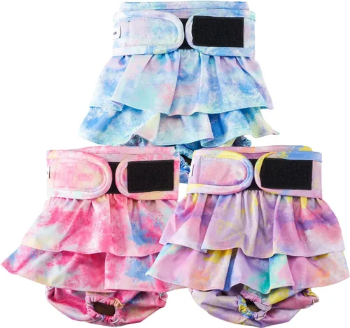Miniatura 10 de Reusable Dog Diapers Female Washable, Premium Doggie Diaper for Dogs, Pack of 3, Highly Absorbent Small Dog Diaper for Heat, Incontinence and Puppy