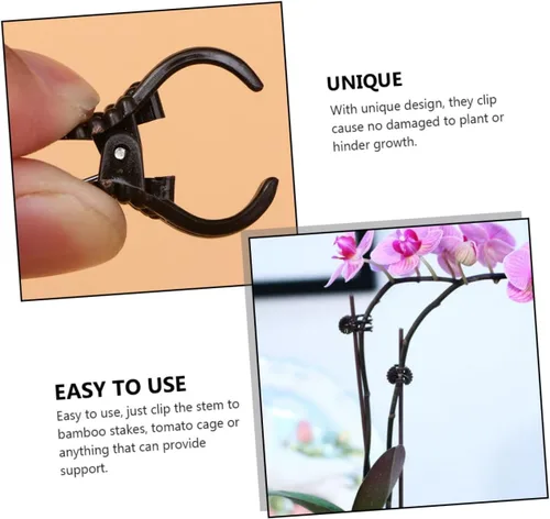 Miniatura 5 de 150 clips de orquídea de jardín, prácticos clips de soporte para plantas para asegurar tallos y enredaderas, protegen las orquídeas de daños por