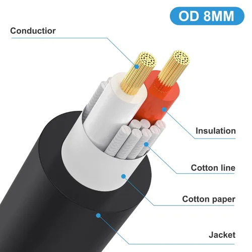 Miniatura 3 de Cable de altavoz mono 1/1.6 - 19.7 in/0.5FT Speakon a 1/4 TS Plug Adaptador de audio para altavoz DJ/PA Speakon hembra a 1/4 macho recto
