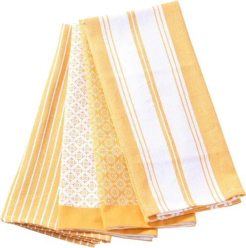 Miniatura 13 de ACCENTHOME Juego de 4 toallas de cocina de algodón, juego de toallas absorbentes para cocina, paños de cocina, toallas de bar, toallas de cocina