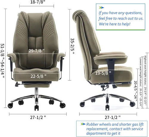 Miniatura 2 de EXCEBET Silla de oficina grande y alta de 400 libras de ancho, silla de oficina ejecutiva de malla con respaldo alto con reposapiés, sillas Malla
