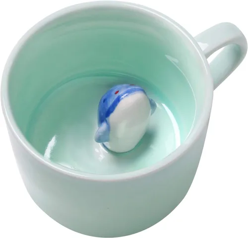 Miniatura 18 de Taza de café sorpresa 3D con diseño de animales en el interior, de 12 onzas con vaca bebé, bonita taza de cerámica hecha a mano de dibujos animados