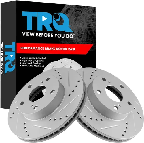 Miniatura 169 de TRQ Juego de rotores de freno de rendimiento trasero con revestimiento G premium compatible con Mazda 6 2014-2021