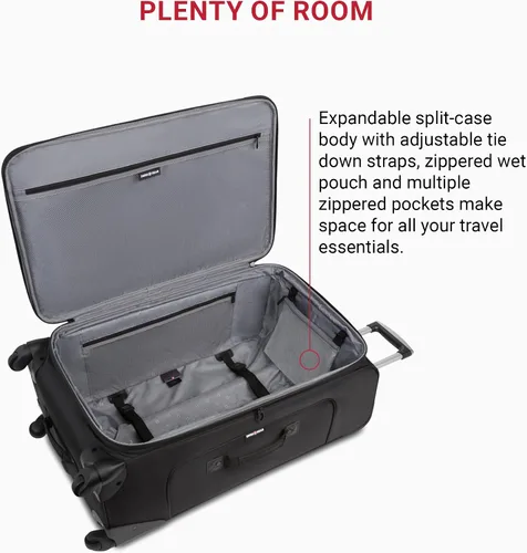 Miniatura 15 de SwissGear - Equipaje suave expandible Sion con ruedas, Negro