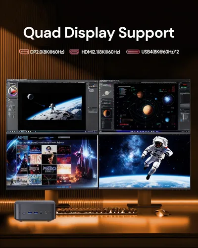 Miniatura 8 de Reatan X7 AI AMD Ryzen 7 255 Oculink Gaming Mini PC (actualizado 8745HS), Mini PC barebone (sin OS/RAM/SSD), mini computadoras de escritorio Radeon