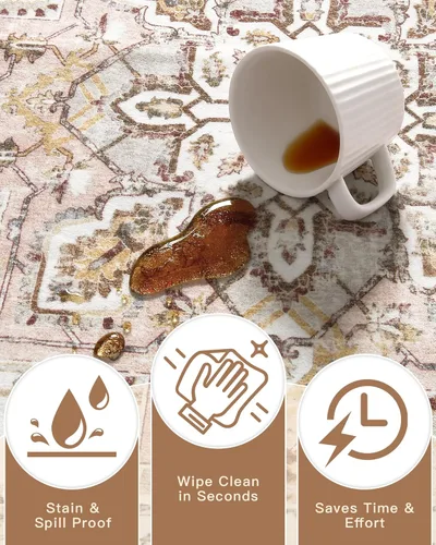 Miniatura 209 de Madane Tapete lavable de 2 x 10 pies para pasillo, cocina, recibidor, clásico, suave, antideslizante para interiores, casa de campo, baño, sala