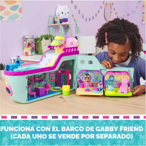 Miniatura 8 de Spin Master Gabby's Dollhouse Sala de Carnaval de Kitty Narval, con figura de juguete, juguetes sorpresa y muebles de casa de muñecas, juguetes