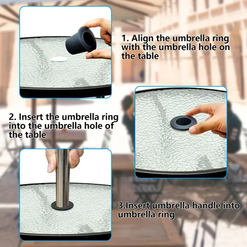 Miniatura 4 de Enchufe de anillo para sombrilla de mesa de patio, soporte de cuña de cono de sombrilla, 1 paquete, adecuado para 1.5 pulgadas (1.496 in) al aire