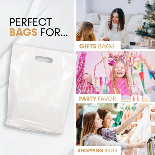 Miniatura 3 de Bolsas de mercancía, asas troqueladas, resistentes, duraderas y resistentes a desgarros, perfectas para tiendas minoristas, boutiques o cualquier