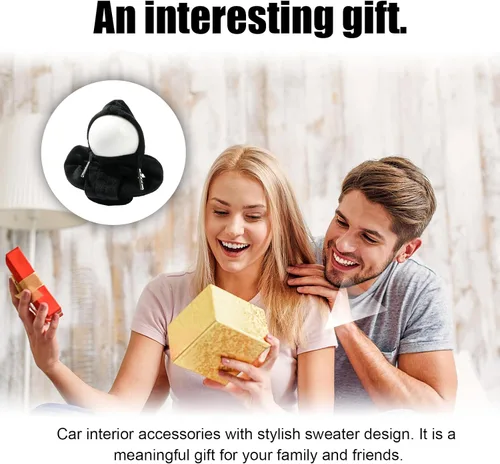 Miniatura 6 de Ziciner Funda para palanca de cambios de coche, diseño de suéter a la moda, protector de cambios suave universal, accesorios de decoración