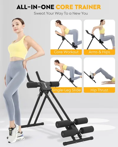 Miniatura 2 de Ab Machine Abdominal Entrenamiento de estómago: Máquina de entrenamiento de abdominales ajustable Ab Cruncher Equipo de entrenamiento de fuerza