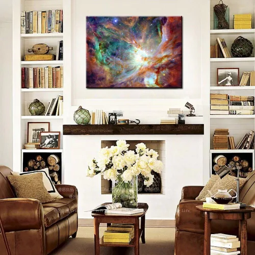 Miniatura 2 de KREATIVE ARTS Impresiones en lienzo para pared, diseño de nube cósmica, estrellas, nebulosa, cielo nocturno, por la NASA, decoración moderna
