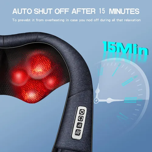 Miniatura 6 de Mo Cuishle - Masajeador Shiatsu de espalda, hombros y cuello con calor, masaje eléctrico de tejido profundo 4D de amasamiento, los mejores regalos