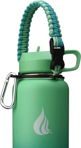 Miniatura 14 de HYDRO CELL - Asa de cuerda de paracaídas para botellas de agua de boca ancha - Correa de transporte con anillo de fijación y accesorio de mosquetón.