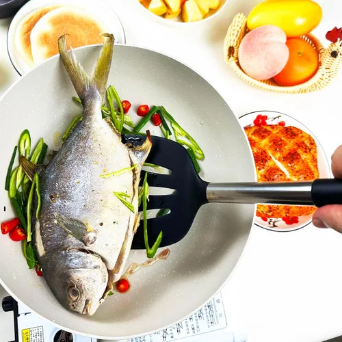 Miniatura 3 de KLAQQED Juego de 3 espátulas de silicona resistentes al calor para utensilios de cocina antiadherentes, espátulas de plástico para wok, espátula