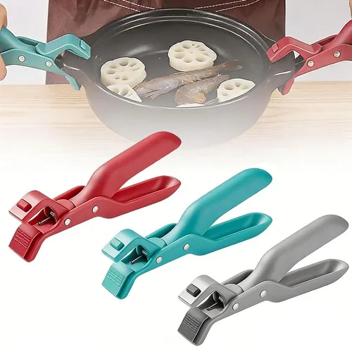 Miniatura 8 de Pinzas para placa caliente, clip antideslizante de silicona para cocina, para tazones, sartenes, platos, utensilios de cocina (rojo, azul)