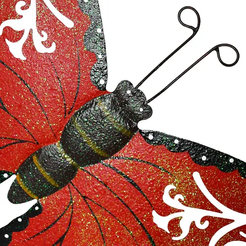 Miniatura 3 de Linfevisi Estacas de jardín de mariposa de metal, decoración de primavera, mariposas, patio, estaca, césped, decoración de jardín, decoración Rojo