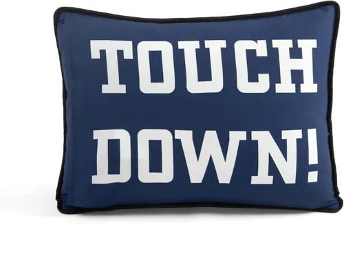 Miniatura 8 de Lush Decor Edredón reversible de fútbol americano tamaño individual de 4 piezas en negro y azul marino - Juego de ropa de cama para niños pequeños
