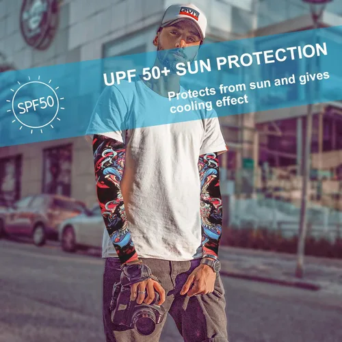 Miniatura 3 de Aresvns Halloween Makeup Tattoo sleeves, Premium Cooling Arm Sleeves for Men and Women UV Sun Protection Arm Sleeves Guardián