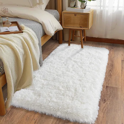 Miniatura 62 de Alfombras suaves para pasillos de dormitorio, nuevas, con parte inferior antideslizante mejorada, de 2 x 3, alfombra esponjosa y peluda verde