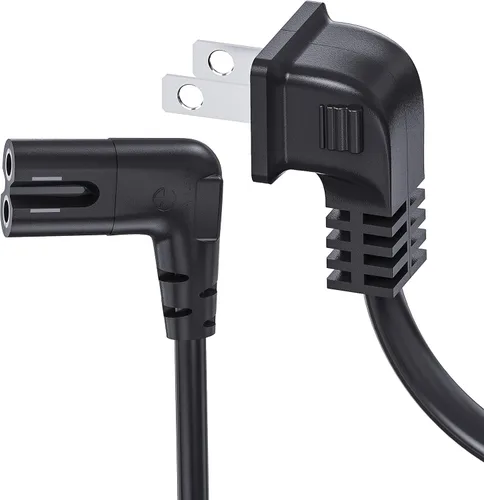 Miniatura 8 de Cable de alimentación para TV compatible con Samsung TV, Ancable de 12 pies en ángulo de 90 grados 18AWG de 2 clavijas a cable de alimentación C7