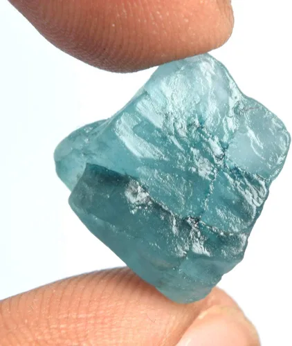 Miniatura 3 de GEMHUB Aguamarina azul celeste crudo de 11.75 quilates de grado superior de aguamarina en bruto natural, cristal curativo, Gema, Brasil - Aguamarina