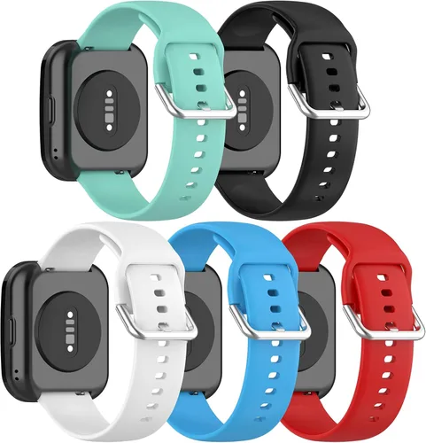 TenCloud Paquete de 5 correas compatibles con MILOUZ/WNH IDW19 para mujeres y hombres, correa de repuesto de silicona suave para Veryfit Smart Watch