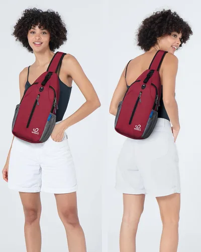 Miniatura 94 de WATERFLY Bolsa pequeña de senderismo: mochila cruzada para el pecho, mochila para hombres y mujeres con correa de hombro agradable a la piel