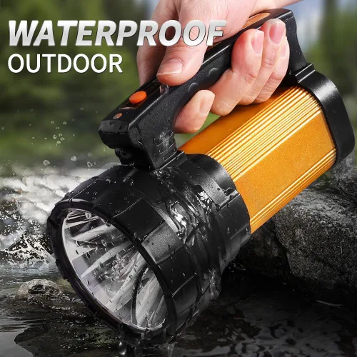 Miniatura 4 de Linterna recargable de 1200 lm, linterna de mano impermeable IP67 con 3400 mAh, 30 horas de funcionamiento, salida USB, foco LED con correa