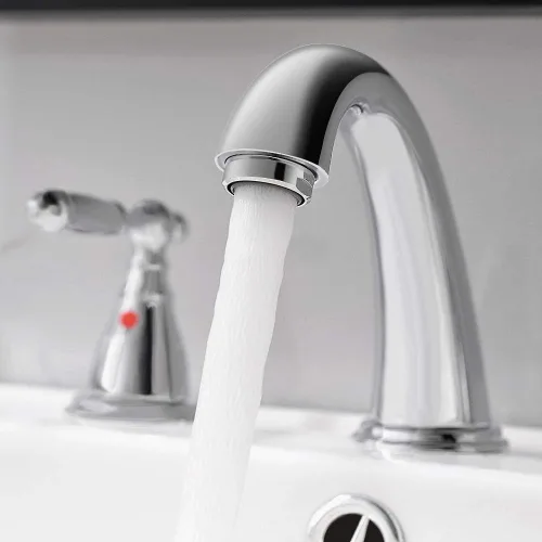 Miniatura 6 de Phiestina Grifo de baño cromado de 8 pulgadas y 3 agujeros con drenaje desplegable de metal, grifo de lavabo de baño sin Lesd, WF008-4-C Cromo