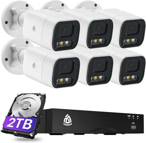 Miniatura 10 de Sistema de cámara de seguridad 4K 8CH PoE NVR, 4 cámaras IP con cable para interiores y exteriores, detección de personas/vehículos