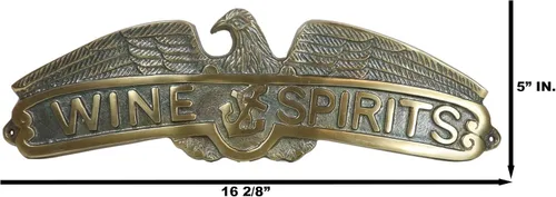 Miniatura 2 de Ebros Gift Náutico Patriótico Marino Calvo Águila Marinero Ancla Vino Y Espíritus Bronce Plateado Aluminio Decoración de Pared Placa Hombre Cueva