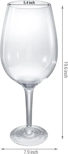 Miniatura 5 de Copa de vino gigante transparente de 20 pulgadas cristal soplado a mano decorativos novedad cristalería/enfriador de champaña Magnum Bordeaux
