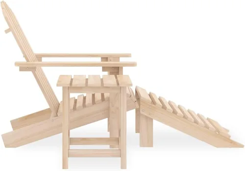 Miniatura 3 de Fauteuil Adirondack de Jardin en Bois Massif de Sapin avec Ottoman, Confort Ergonomique, Diseño Eléctrico, Facile à Assembler, Pour Terrasse, Balcon