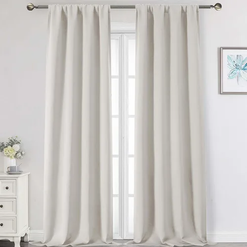 Miniatura 23 de Cortinas opacas para dormitorio, sala de estar, juego de 2 paneles de 54 pulgadas de largo, cortinas de oscurecimiento de habitación con aislamiento