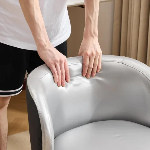Miniatura 5 de VINGLI Bonita silla de escritorio giratoria pequeña, cómoda con ruedas, soporte lumbar ergonómico con respaldo bajo para tocador y técnico de uñas