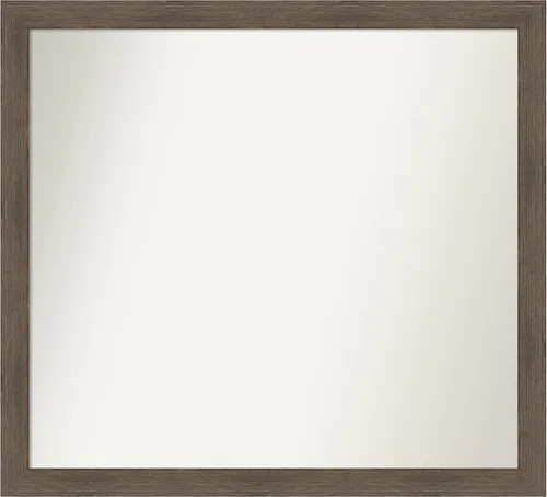 Miniatura 338 de Amanti Art Espejo de pared personalizado no biselado (24 x 27 pulgadas), marco estrecho de nogal chipre - varios tamaños personalizados - Espejo